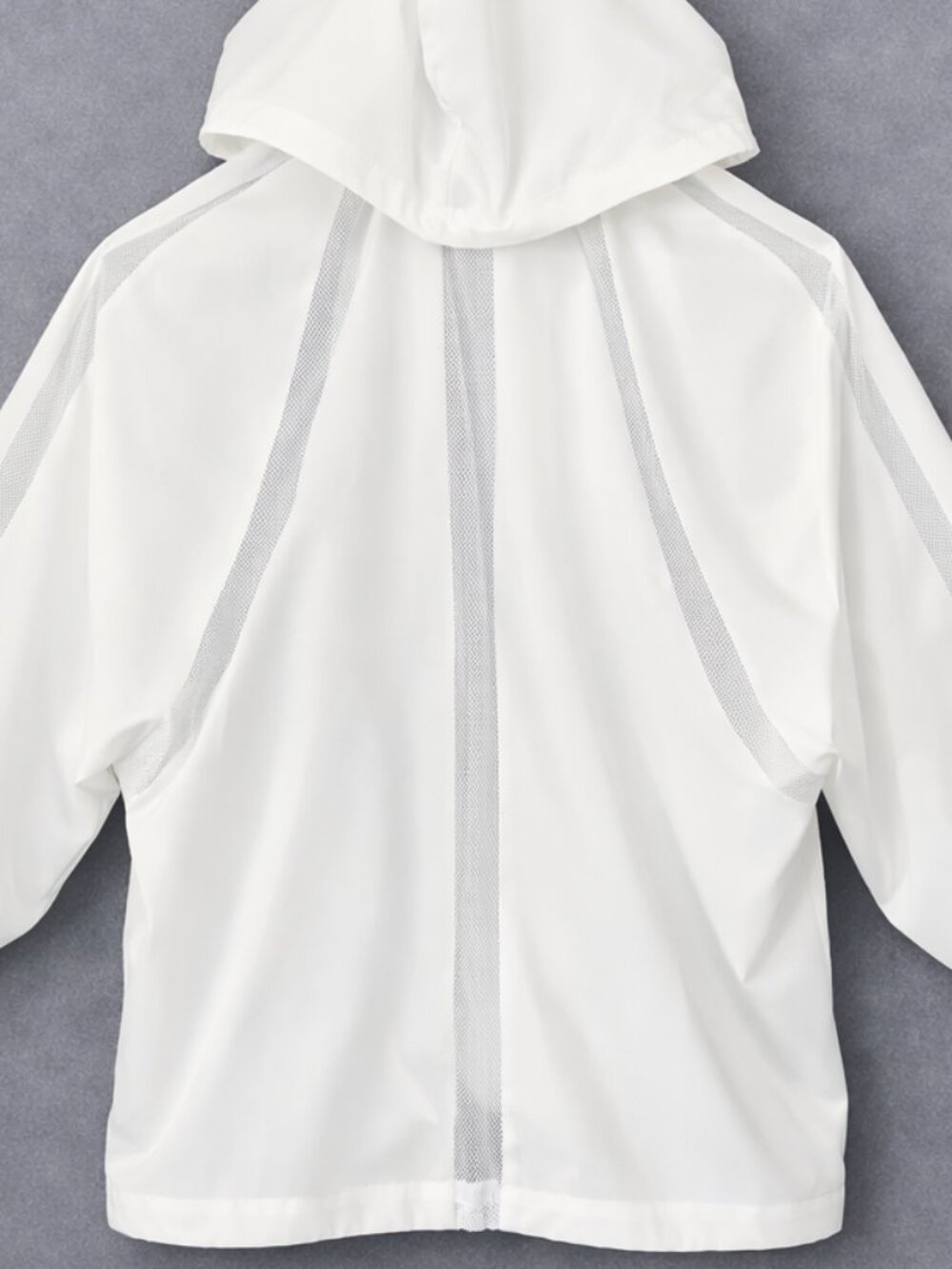 White Lightweight Windbreaker Jacket • Dolman Boxy Oversized • Size M - Picture 14 of 15